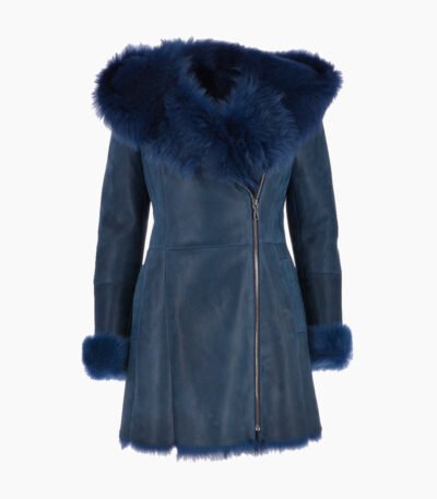 Women's Sheepskin Coat Royal Blue Chelsea