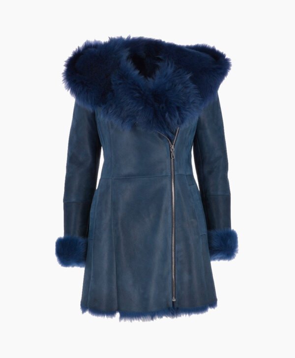 Women's Sheepskin Coat Royal Blue Chelsea