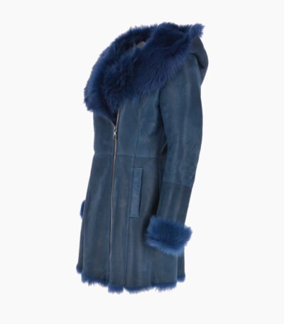 Women's Sheepskin Coat Royal Blue Chelsea