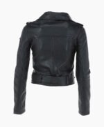 Women's Leather Biker Jacket Black Grayling