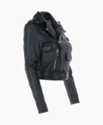 Women's Leather Biker Jacket Black Grayling
