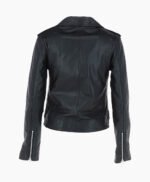 Women's Leather Biker Jacket Black Webster