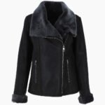 Women's Shearling Sheepskin Aviator Jacket Black Westfield
