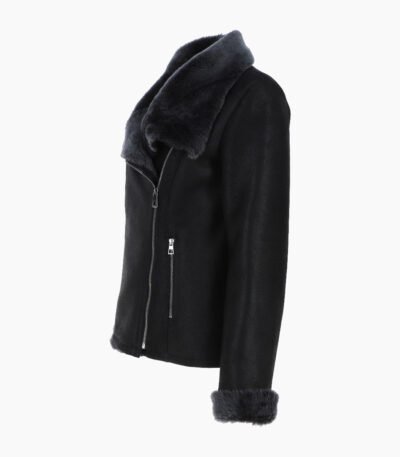 Women's Shearling Sheepskin Aviator Jacket Black Westfield