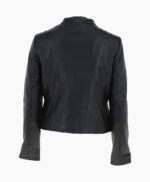 Women's Leather Biker Jacket Black Ontario