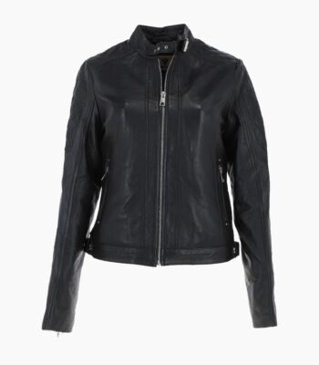 Women's Leather Jacket Black Malibu