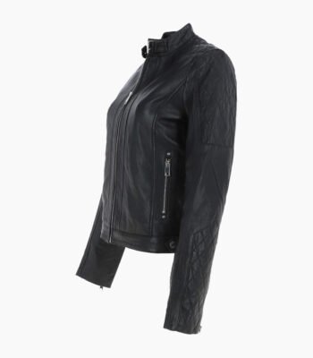 Women's Leather Jacket Black Malibu