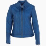 Women's Leather Jacket Blue Malibu