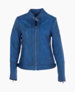 Women's Leather Jacket Blue Malibu