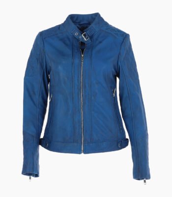 Women's Leather Jacket Blue Malibu