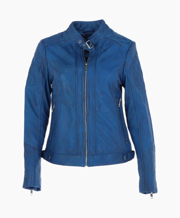 Women's Leather Jacket Blue Malibu