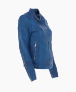 Women's Leather Jacket Blue Malibu