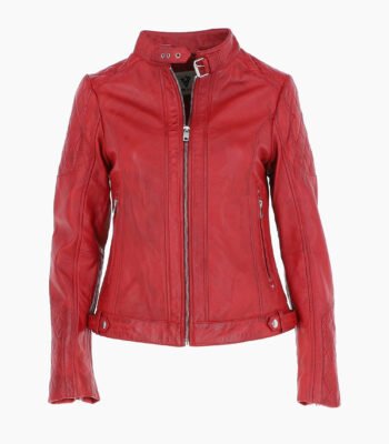 Women's Leather Jacket Red Malibu
