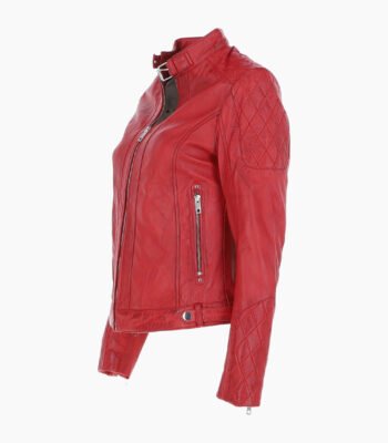 Women's Leather Jacket Red Malibu