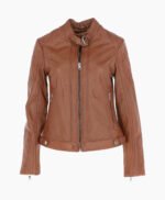 Women's Leather Jacket Tan Malibu