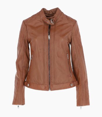 Women's Leather Jacket Tan Malibu