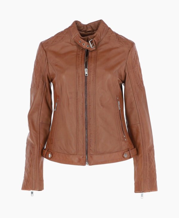 Women's Leather Jacket Tan Malibu