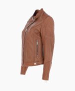 Women's Leather Jacket Tan Malibu