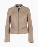 Women's Leather Jacket Beige Ontario