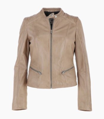 Women's Leather Jacket Beige Ontario