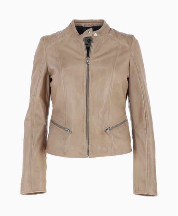 Women's Leather Jacket Beige Ontario
