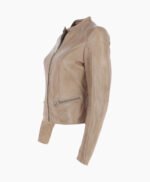 Women's Leather Jacket Beige Ontario