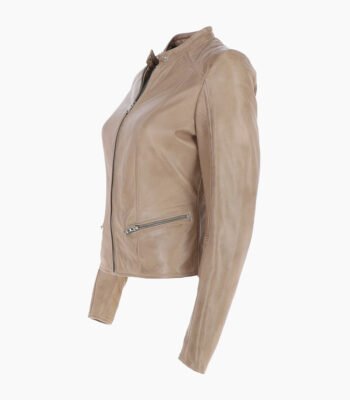 Women's Leather Jacket Beige Ontario