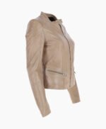 Women's Leather Jacket Beige Ontario