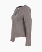 Women's Leather Fashion Jacket Gray Elizabeth