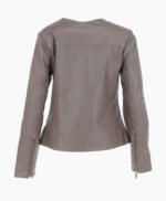 Women's Leather Fashion Jacket Gray Elizabeth
