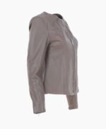 Women's Leather Fashion Jacket Gray Elizabeth