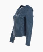 Women's Leather Fashion Jacket Navy Elizabeth