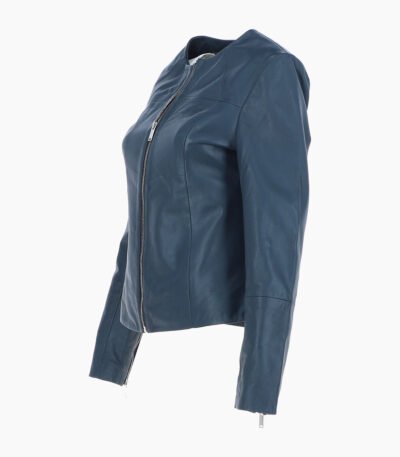Women's Leather Fashion Jacket Navy Elizabeth