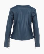 Women's Leather Fashion Jacket Navy Elizabeth
