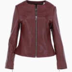 Women's Leather Fashion Jacket Oxblood Elizabeth