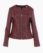 Women's Leather Fashion Jacket Oxblood Elizabeth