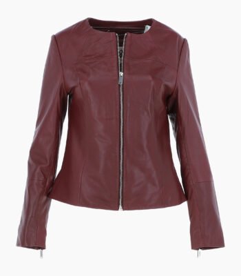 Women's Leather Fashion Jacket Oxblood Elizabeth