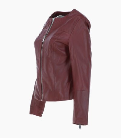 Women's Leather Fashion Jacket Oxblood Elizabeth