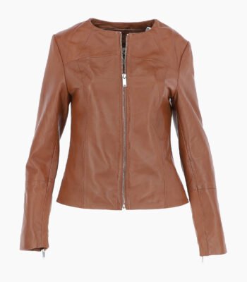 Women's Leather Fashion Jacket Tan Elizabeth