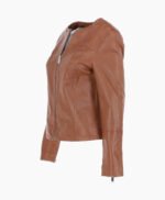 Women's Leather Fashion Jacket Tan Elizabeth
