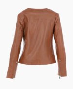 Women's Leather Fashion Jacket Tan Elizabeth