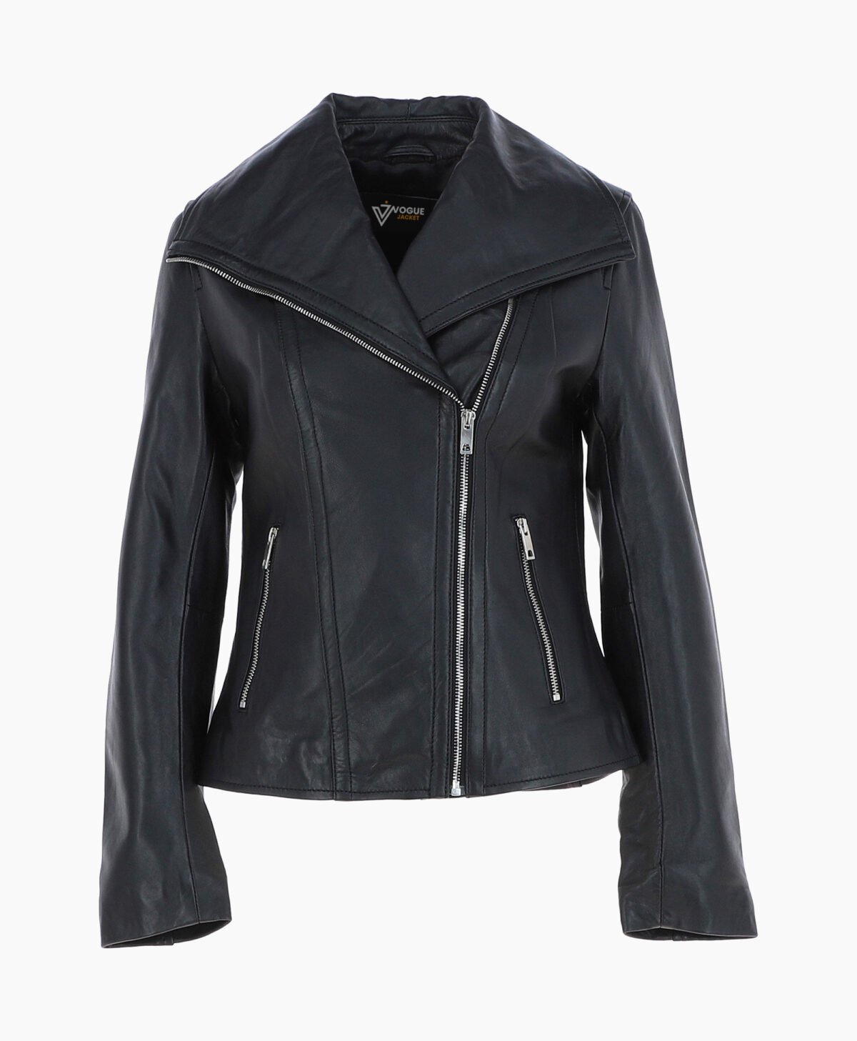 Women's Leather Jacket Fashion Collar Black Shelby Women's Leather Jacket Fashion Collar Black Shelby