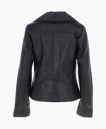 Women's Leather Jacket Fashion Collar Black Shelby