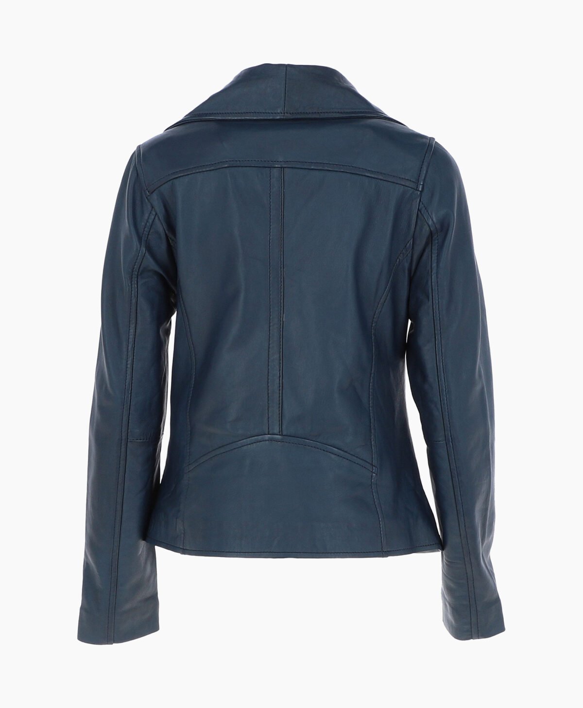 Women's Leather Jacket Fashion Collar Navy Shelby