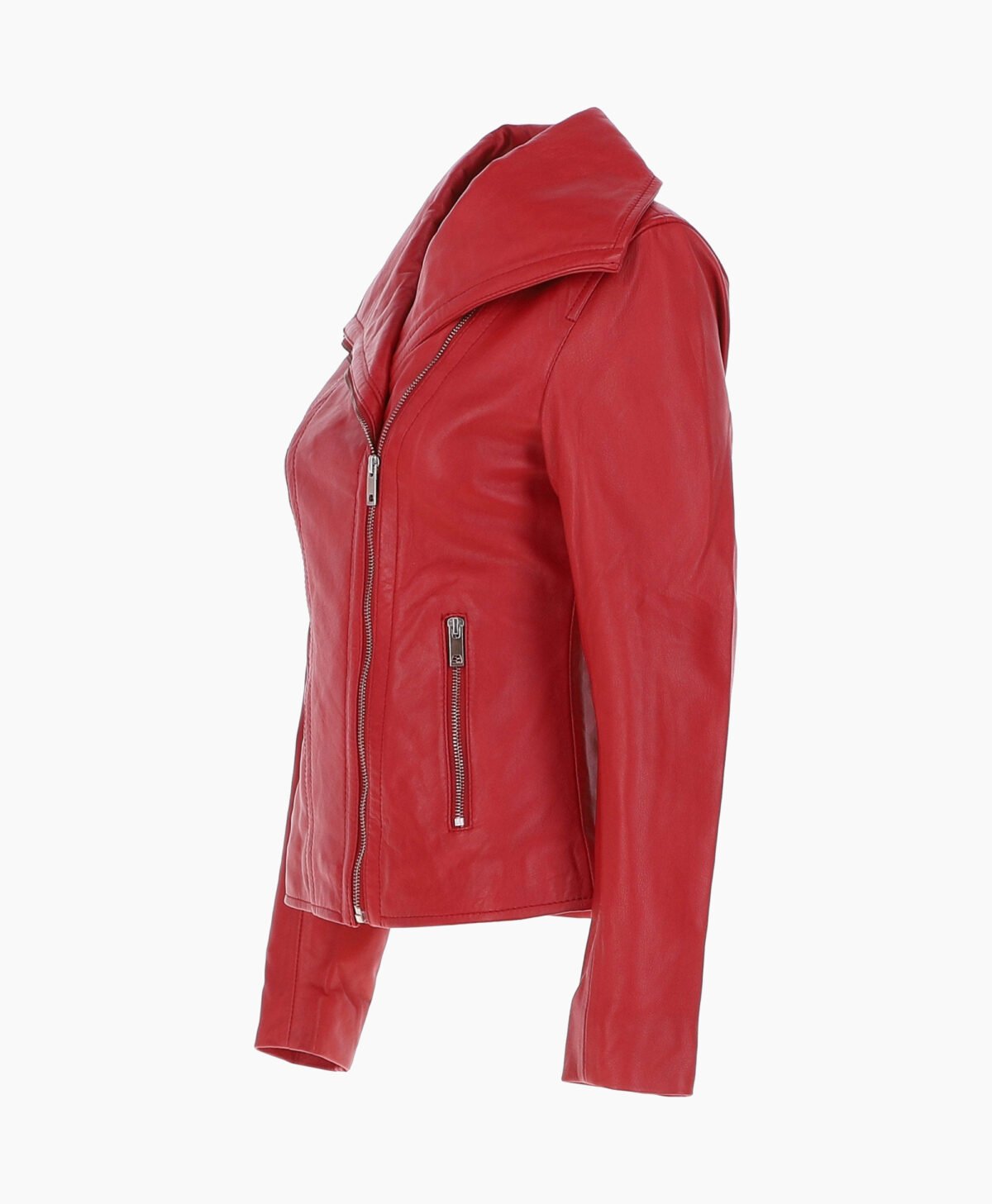 Women's Leather Jacket Fashion Collar Red Shelby Women's Leather Jacket Fashion Collar Red Shelby