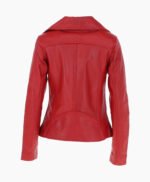 Women's Leather Jacket Fashion Collar Red Shelby