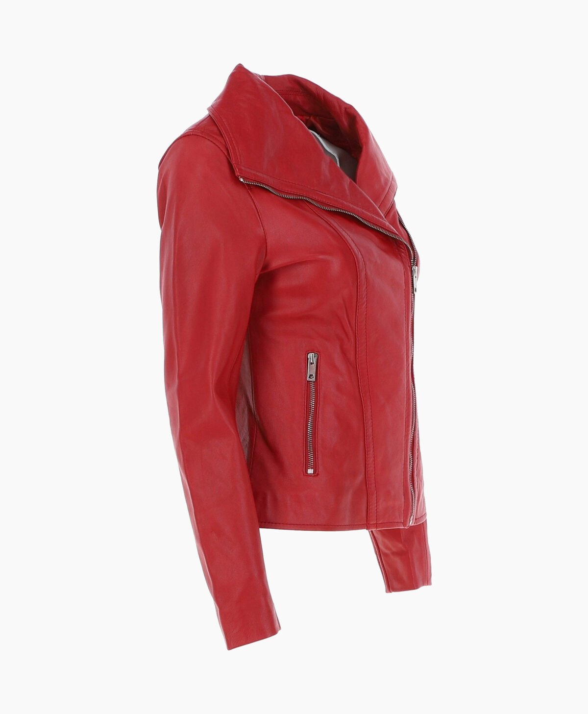 Women's Leather Jacket Fashion Collar Red Shelby Women's Leather Jacket Fashion Collar Red Shelby
