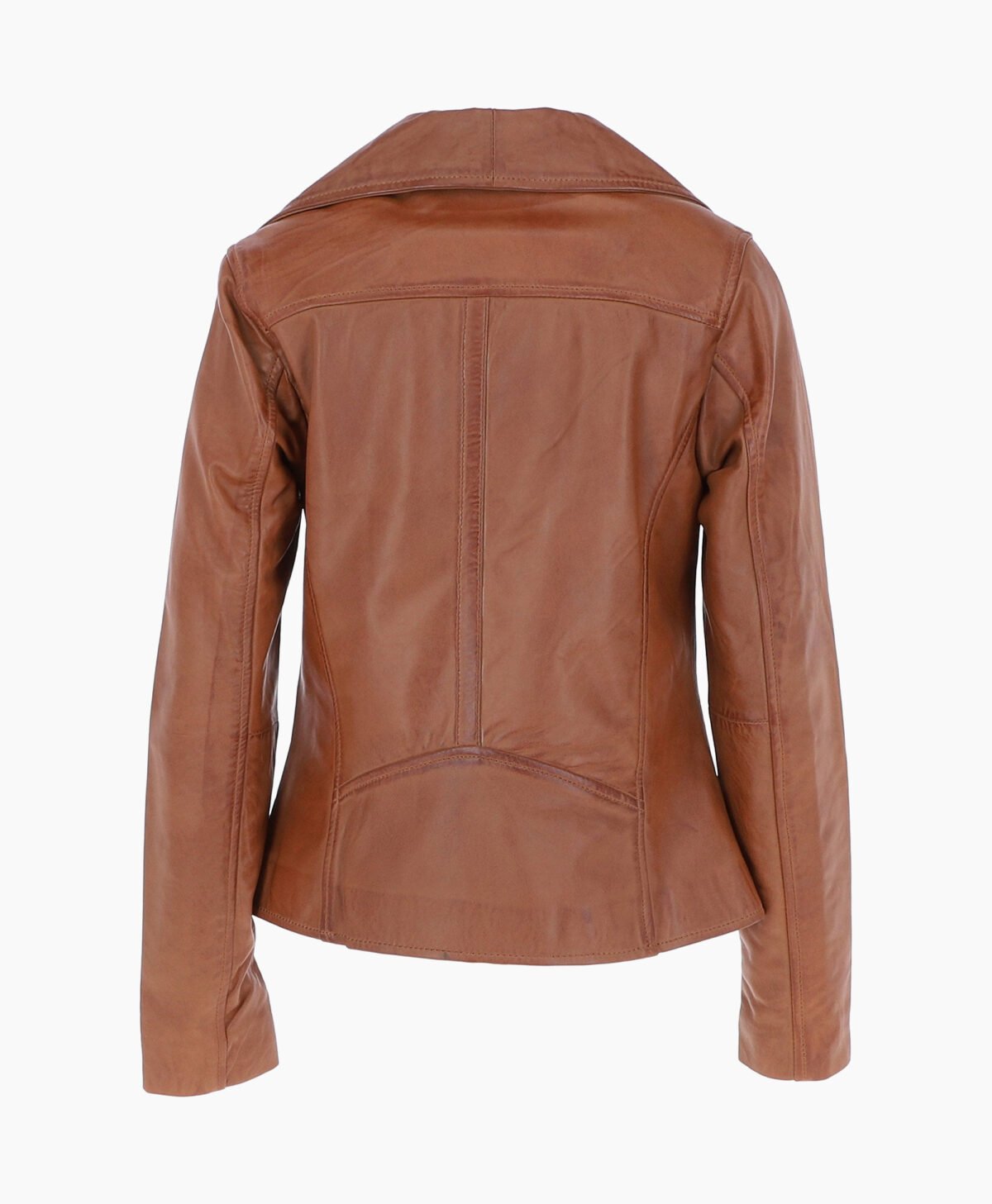 Women's Leather Jacket Fashion Collar Tan Shelby