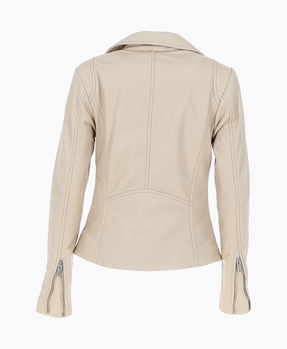 Women's Leather Biker Jacket Beige Amsterdam Women's Leather Biker Jacket Beige Amsterdam