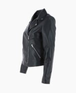 Women's Leather Biker Jacket Black Amsterdam